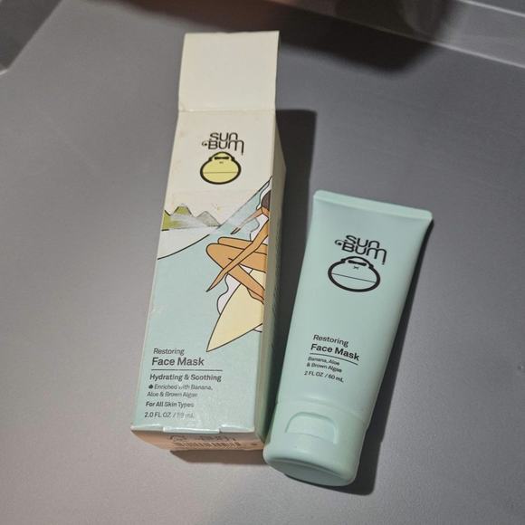 SunBum Restoring Face Mask 60ml w/ Banana, Aloe & Brown Algae Vegan Cruelty Free - Picture 1 of 11